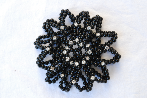 BR Haarnetz für Knoten schwarz Perlen strass