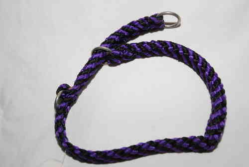 Equest Hundehalsband mit Zugstopp lila-schwarz 50cm