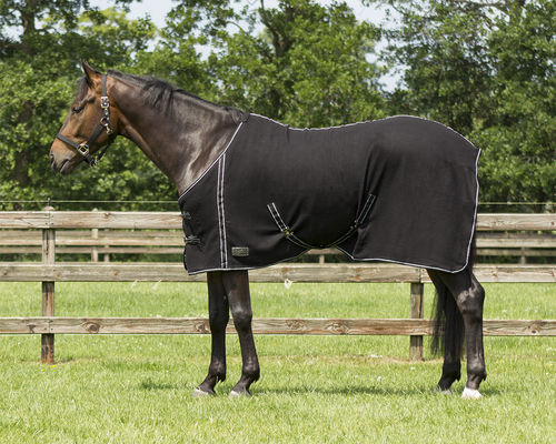 QHP Fleece Decke Basic black